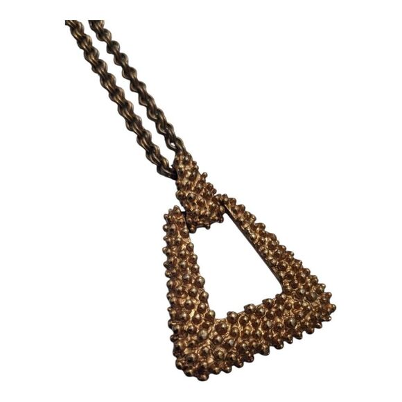 Sarah Coventry Hobnail Golden Sunset‎ Pendant Gold Tone Necklace 1970s - Picture 2 of 4